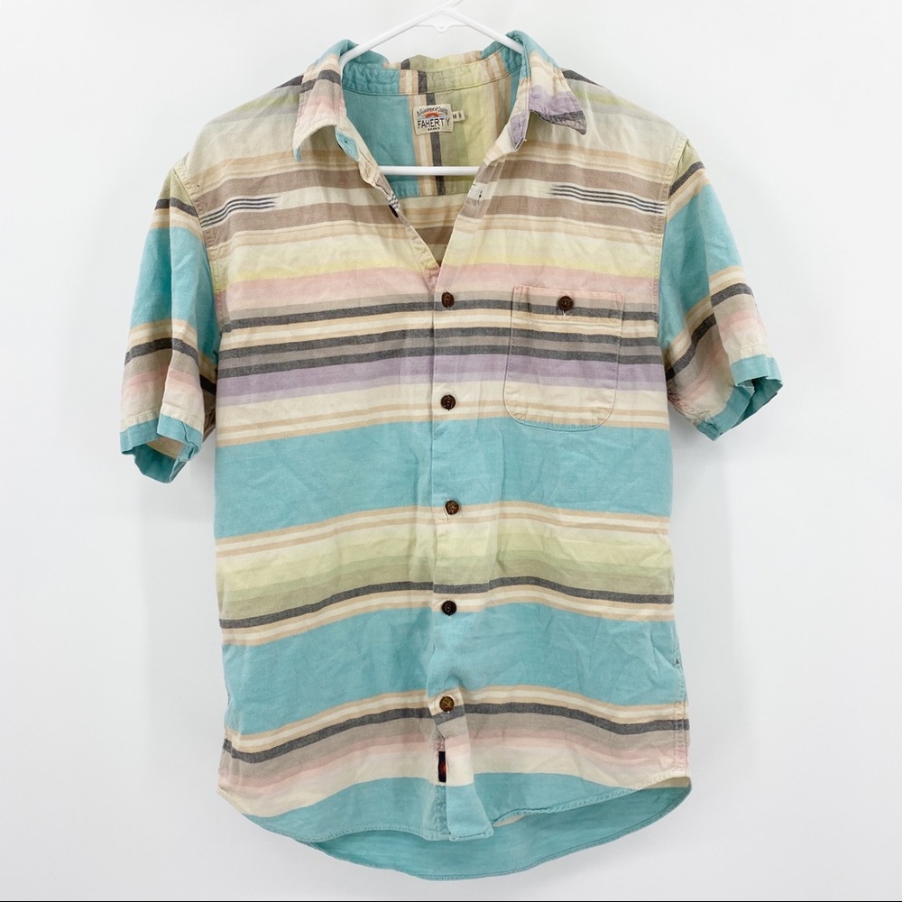 Faherty Striped Button Down Shirt Medium